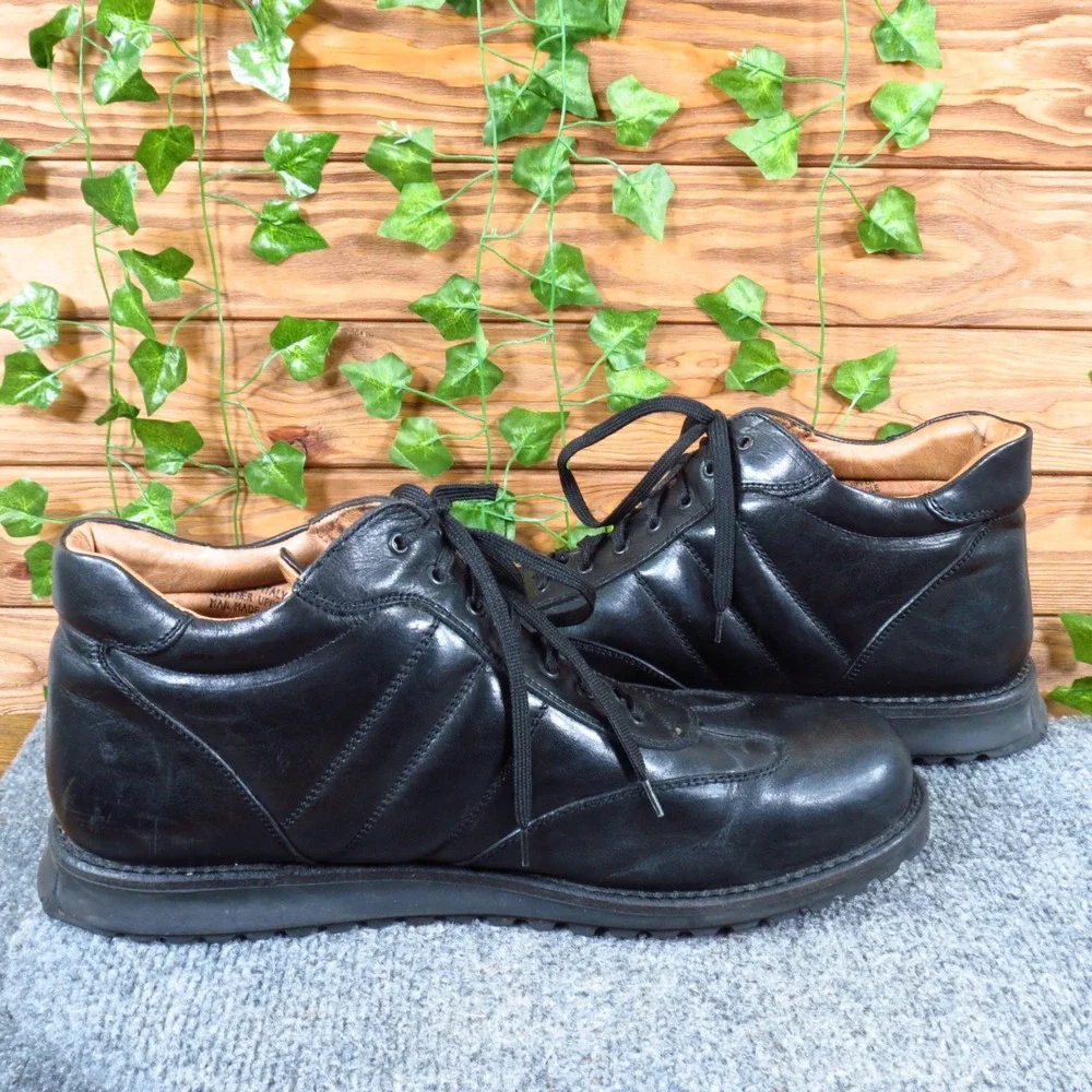 Alfani 2118 1 Mens Ankle Boots Sz 11.5 Walking Work Black Leather Made In Italy